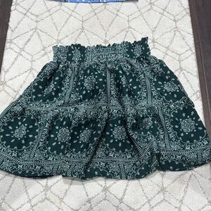 SHEIN Dark Green Paisley Mini Skirt